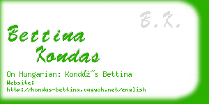 bettina kondas business card